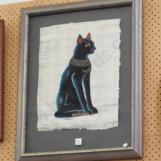 framed painting - cat