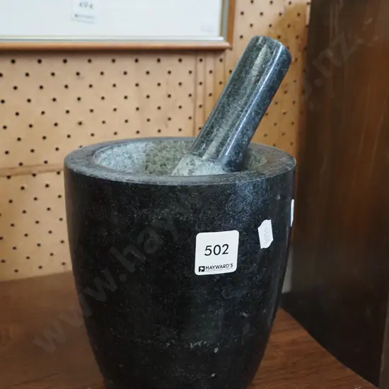 heavy stone mortar and pestle
