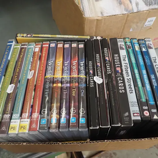 box of DVDs