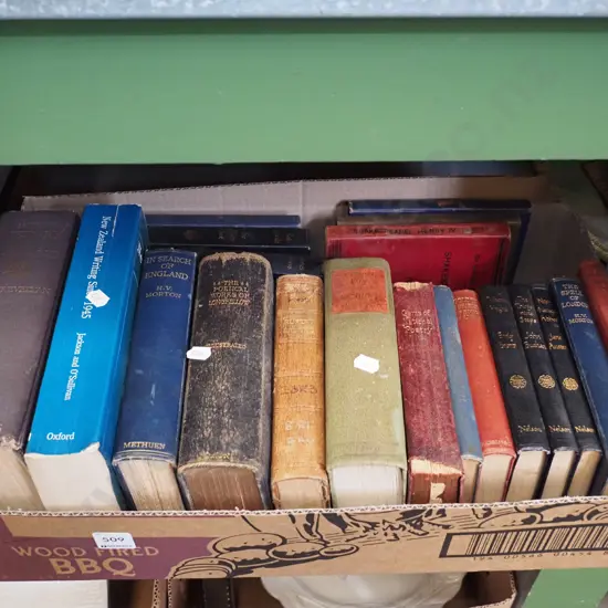 box; leather bound and other books