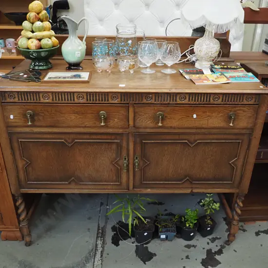 oak 2 door 2 drawer buffet sideboard H-1100 W-1240 D-540