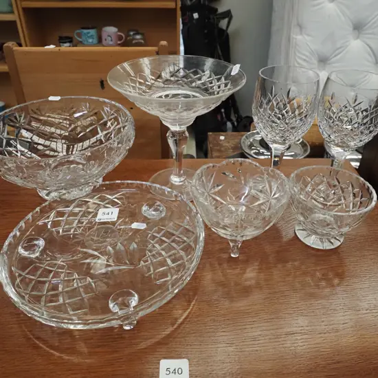 crystal; bowl, comport, wine glasses etc