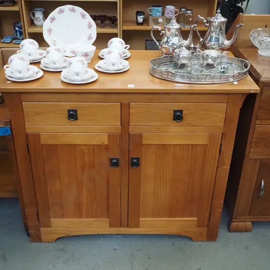 pine 2 door 2 drawer buffet sideboard H-910 W-1120 D-510