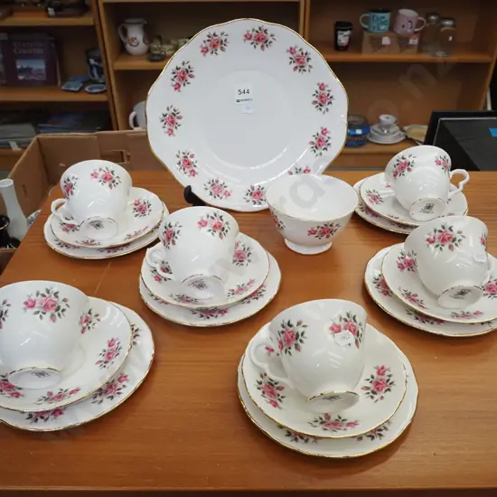 Royal Kent pink rose tea set