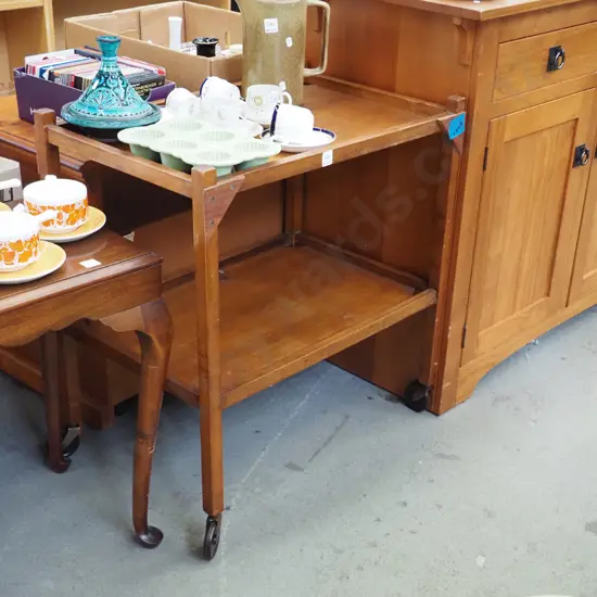 2 tier tea trolley casters