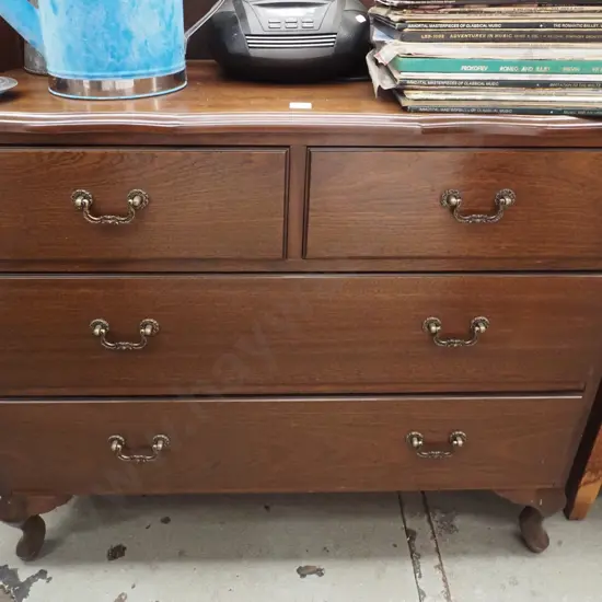 mahogany and  mdf 4 drawer lowboy H-780 W-920 D-400