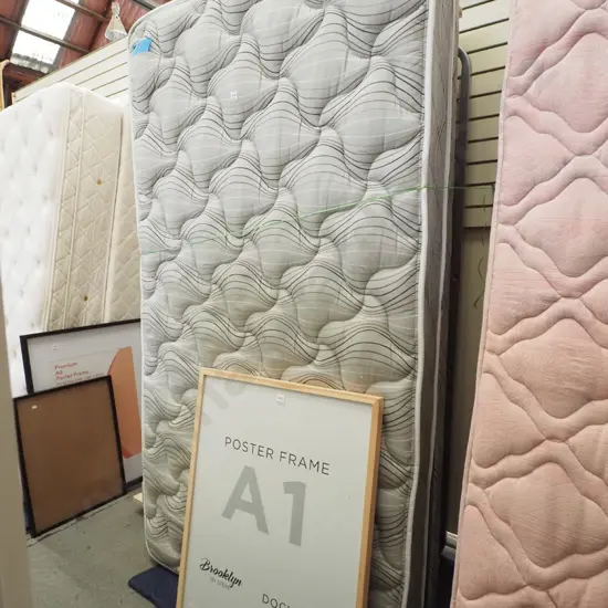 king single bed base, mattress and pop up trundler bed