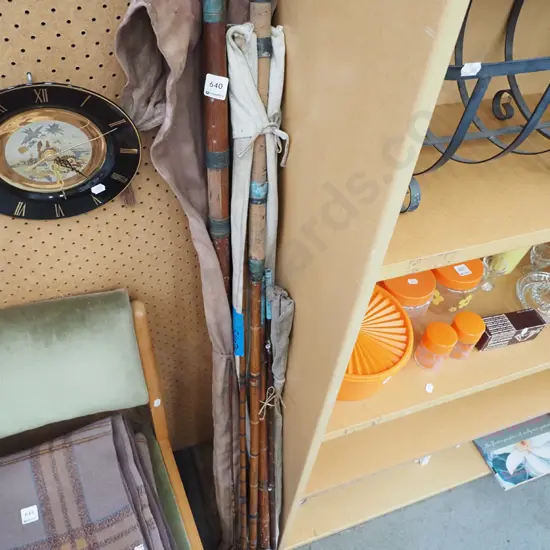 bundle of split cane fishing rods