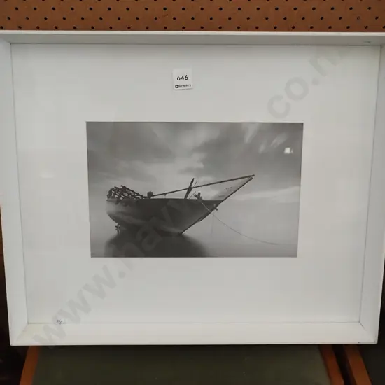 framed photo print - abandoned boat