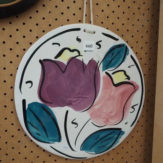 hand painted studio pottery wall tile