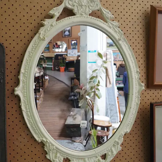 ornate oval wall mirror