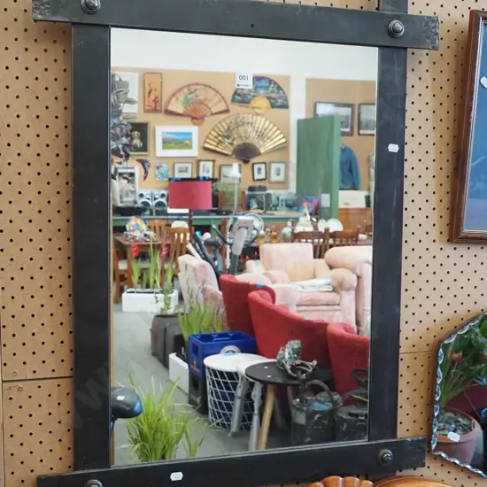 heavy metal framed wall mirror H-810 W-600