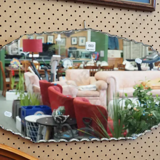 scalloped edge wall mirror