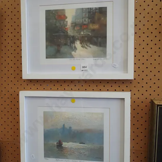 2x framed ltd edition prints - market place, Victoria Harbour