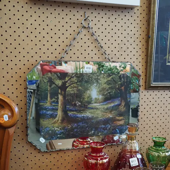 mirror framed print - horses in woodland