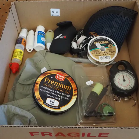 fishing accessories; scales, hat, line