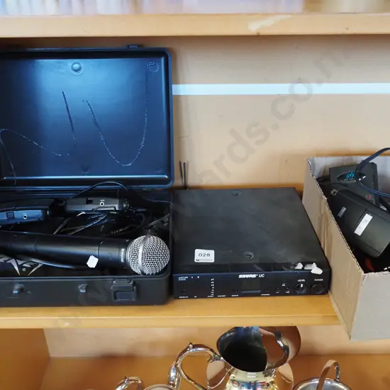 Shure wireless microphones, receiver, cables etc