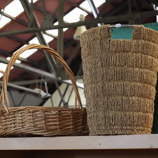 cane basket, seagrass waste paper basket
