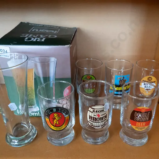 assorted beer glasses
