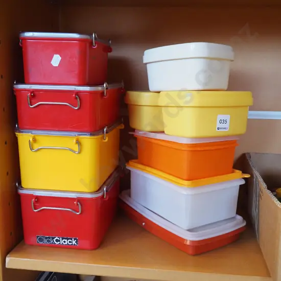 various plastic storage containers
