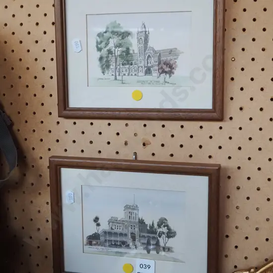 2x Yvonne Benson hand coloured prints