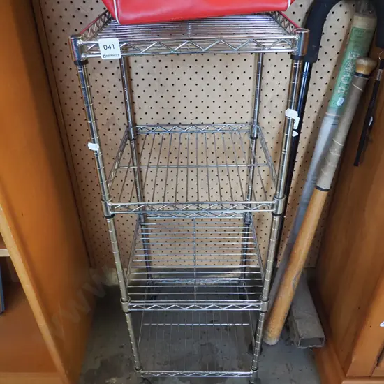 chrome 4 tier shelving on casters