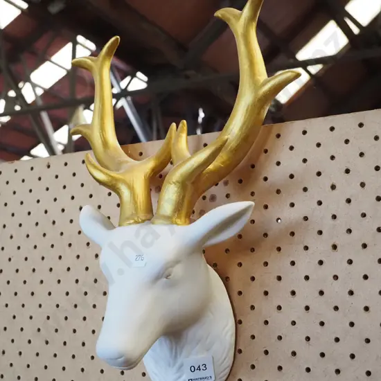ceramic deer head and antlers
