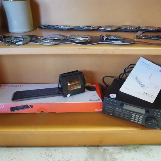 Panasonic portable TV, Microsoft keyboard, Realistic 200 chanel base scanner