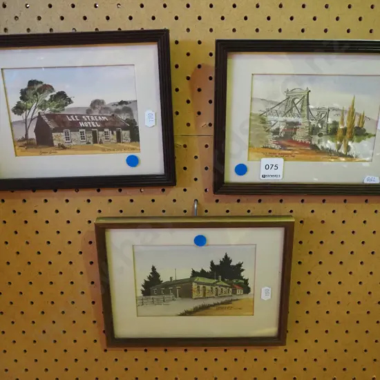 3x Yvonne Benson hand coloured prints