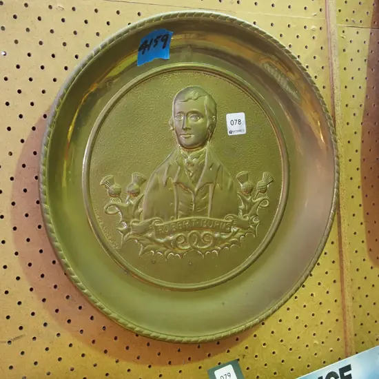 pressed brass Robbie Burns wall charger