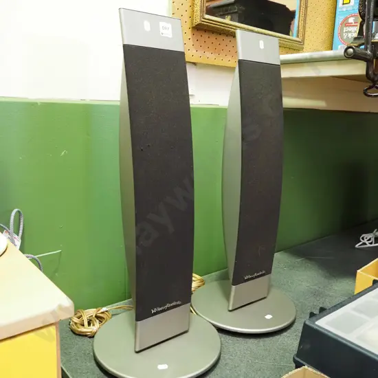 pair of Wharfedale freestanding floor speakers