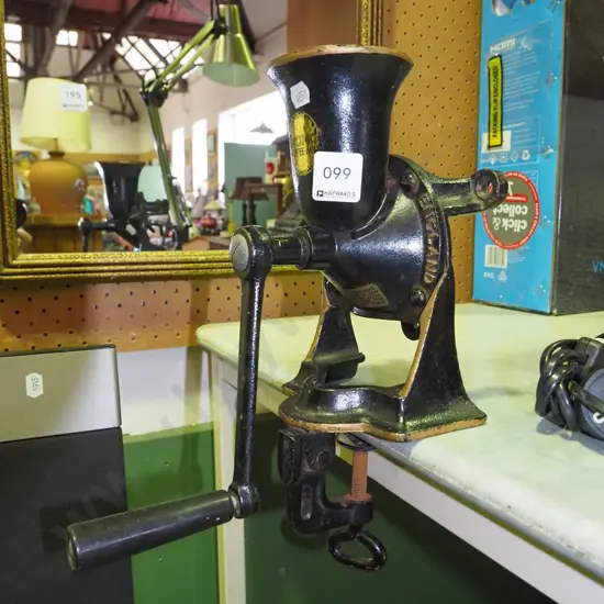 English cast iron coffee mill