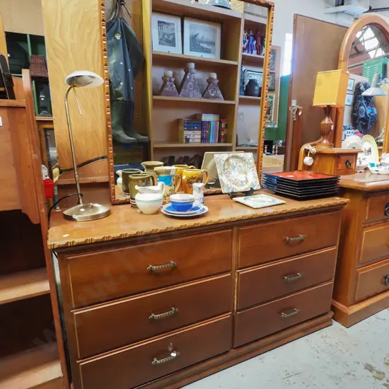 6 drawer mirror back dresser H-1590 W-1270 D-400