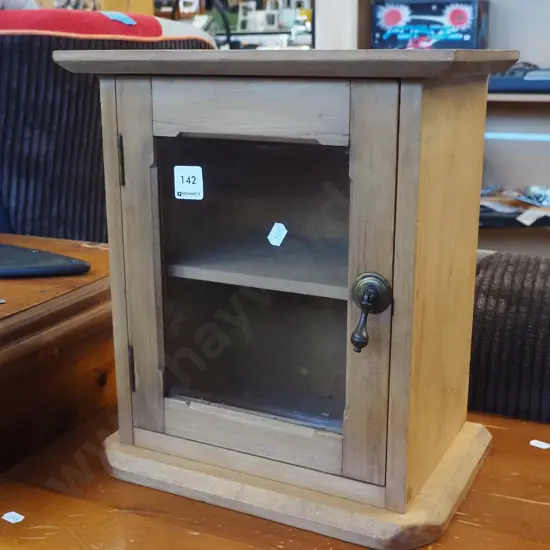 small glazed single door rimu chest H-350