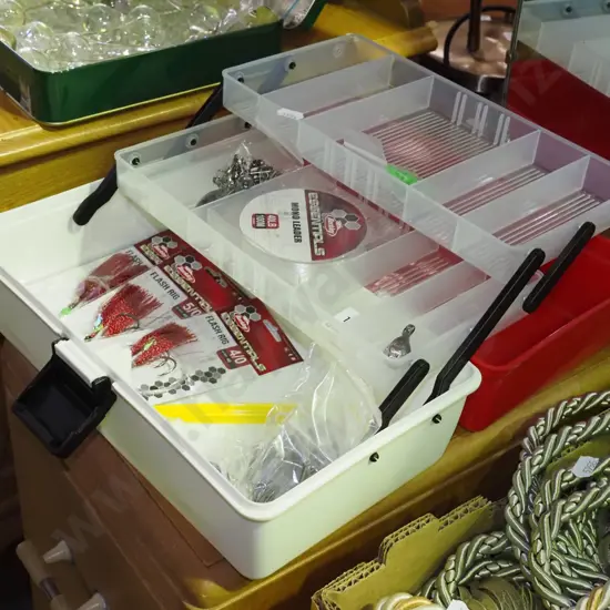 tackle box; hooks, line, rigs