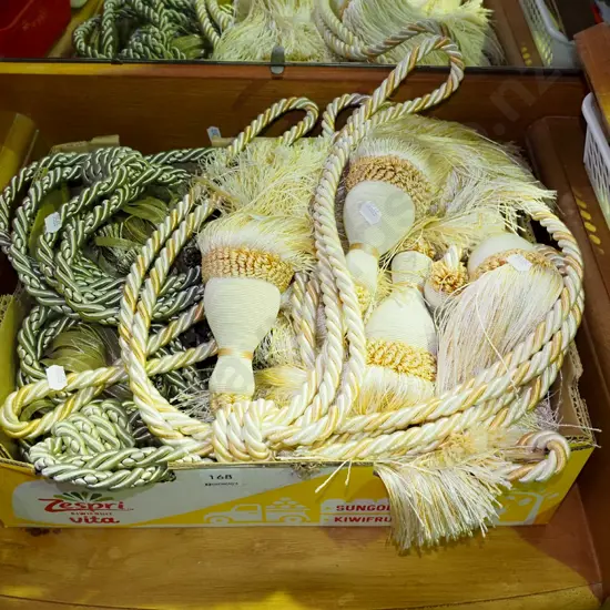 box of curtain ties