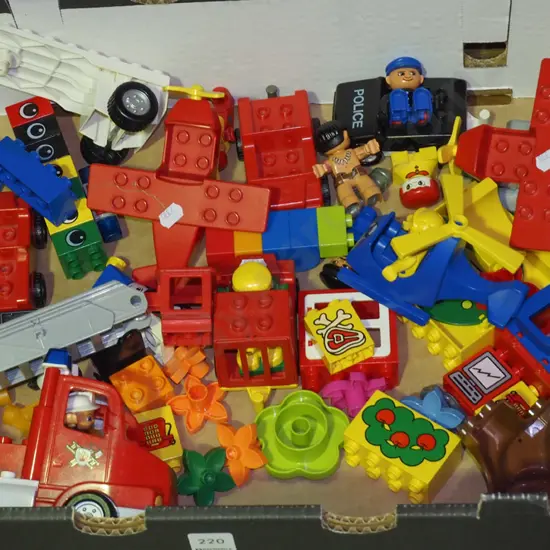 box of Duplo building blocks