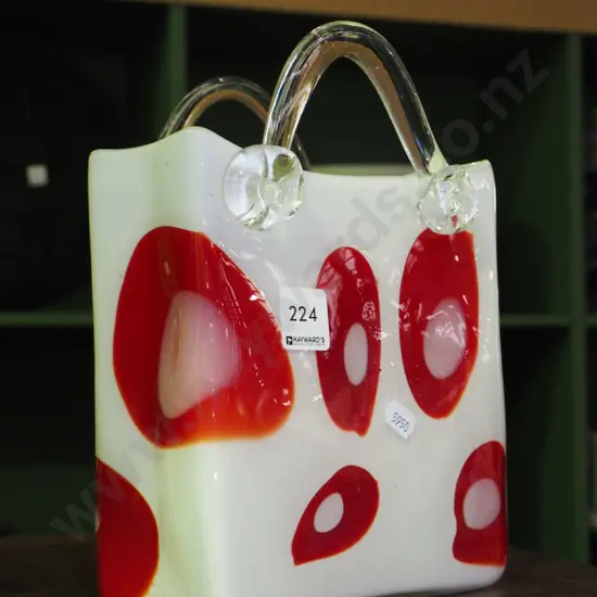 art glass basket/bag