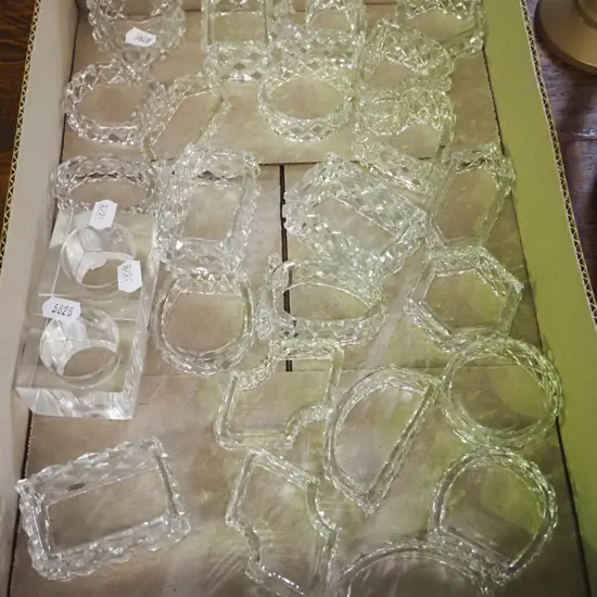 box of glass and crystal napkin holders