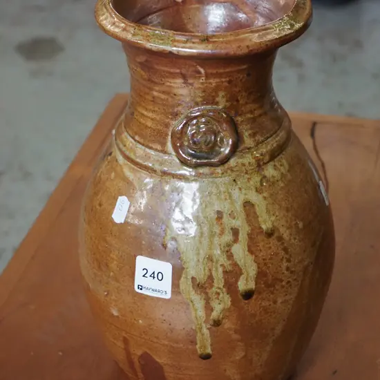 pottery trickle glazed vase H-300