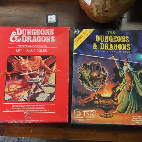2x original Dungeons and Dragons games - set one - basic rules, expert set - both sets may be incomplete or extra pieces