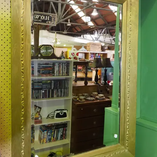 large gilt framed bevelled edge wall mirror H-1100 W-800