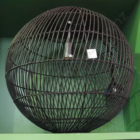 black cane globe light fitting