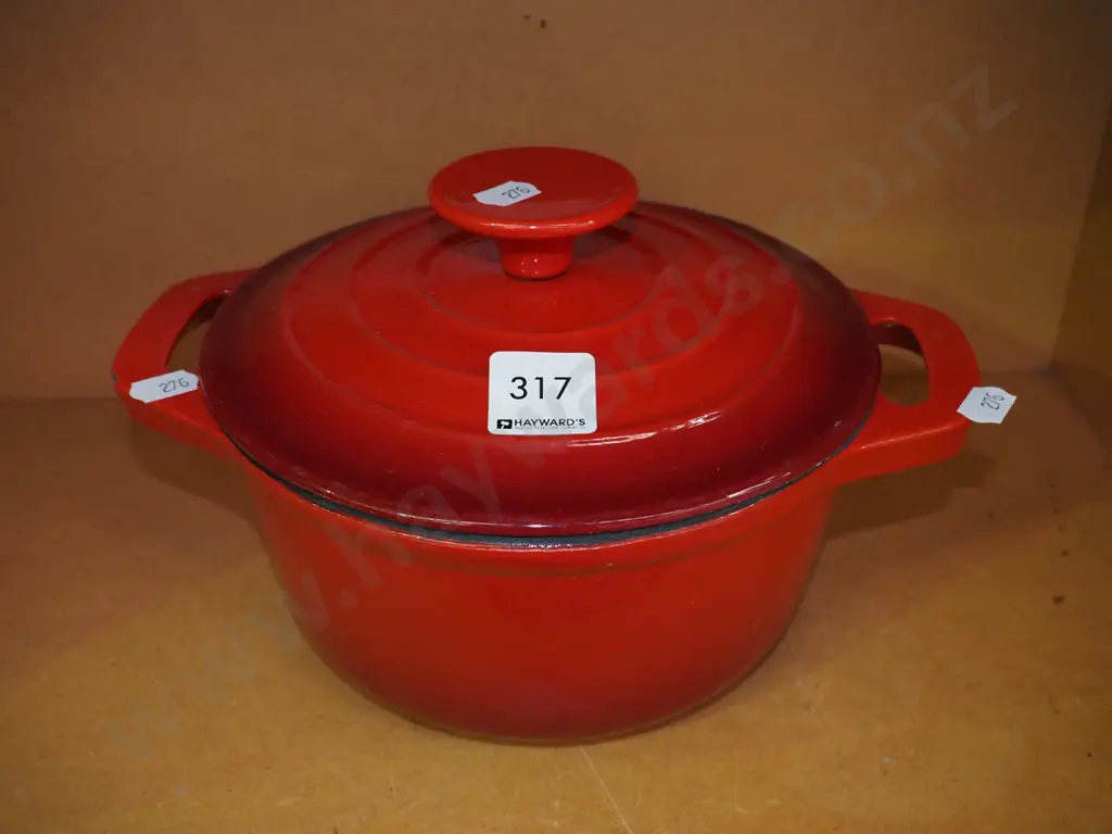 small cast iron and enamel lidded casserole - as new condition Image 1++