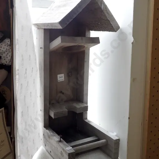 homemade wooden bird feeder