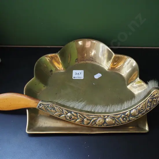 brass crumb and brush set