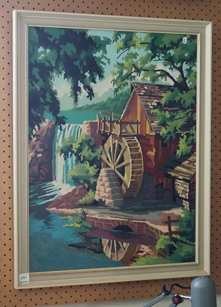 framed paint by numbers - old mill Image 1++