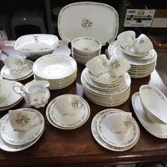 German Franconia dinner items; lidded vege, ashets, bowls etc