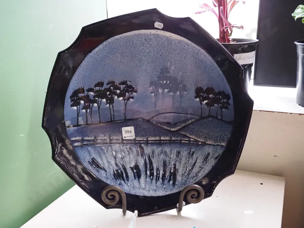 large studio pottery bowl on stand Diam-400 Image 1++