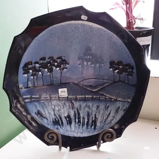 large studio pottery bowl on stand Diam-400